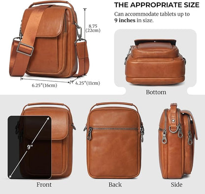 Augus Leather Small Messenger Bag - Image 5