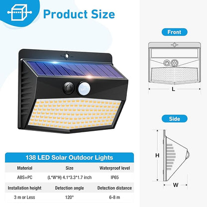 Peasur 16 Packs Solar Outdoor Lights Motion Sensor Solar Security Light - Image 6