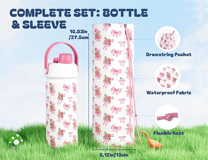 18 oz Insulated Girls Water Bottle: Spill-Proof, Stainless Steel Cup - Image 3