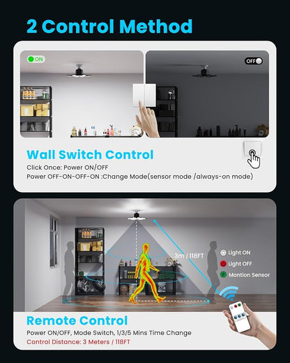 Garage Lights with Motion Sensor, 20000LM Motion Sensor Light Bulb Indoor with - Image 3