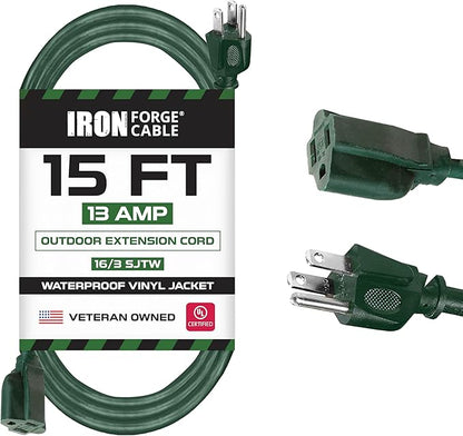 Iron Forge Cable Weatherproof 15 Ft Outdoor Extension Cord by IronForgeCable