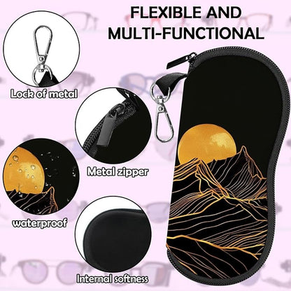 Glasses Case Sunglasses Eyeglass Soft Case Zipper Light Neoprene Pouch - Image 4