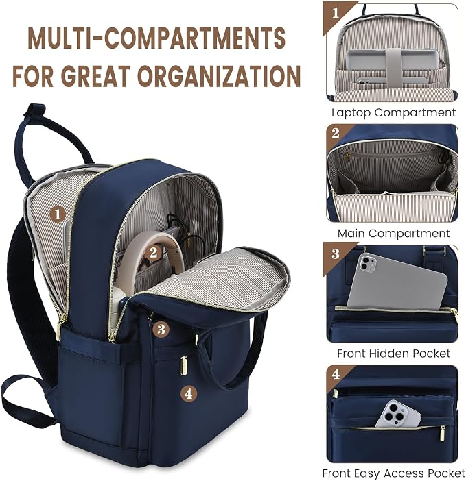 LOVEVOOK Laptop Backpack for Women 15.6 Inch Laptop Bag - Image 2
