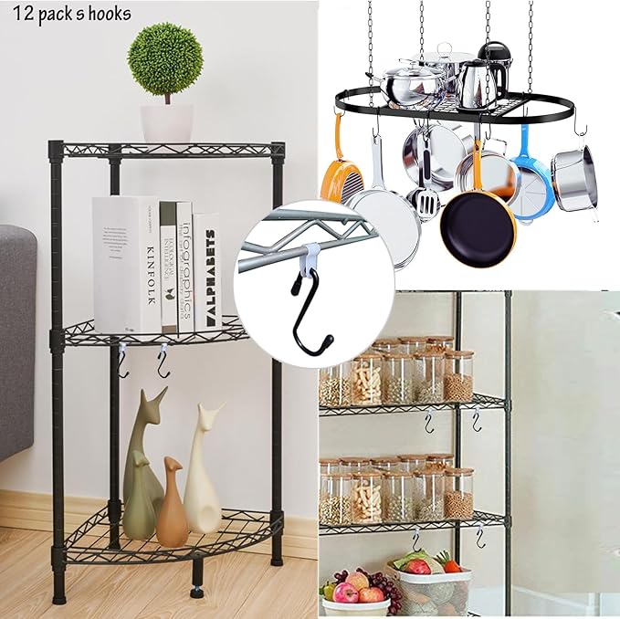 Anti Drop Wire Shelving S Hooks Metal Rack Hangers Untensil Hanging Hooks - Image 3