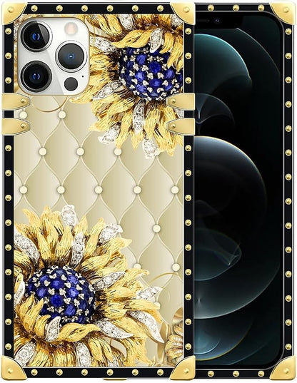 Compatible with iPhone 12 Pro Max Case, Sunflower Diamonds Leather Luxury by Unknown