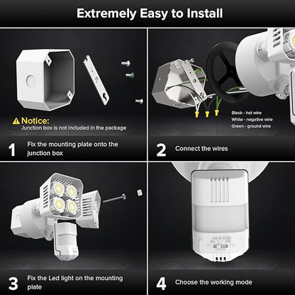 SANSI 7000LM Motion Sensor Outdoor Lights, Brightness LED Flood Lights Outdoor - Image 6