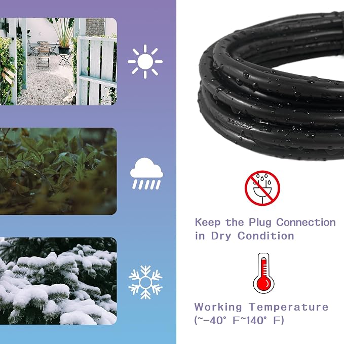 Extension Cord 6 FT, Outdoor 16/3 SJTW Weatherproof Black Electrical Cords - Image 5