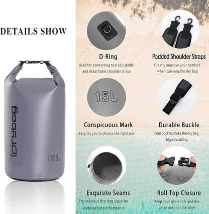 IDRYBAG Dry Bag for Kayaking Waterproof 2L/5L/10L/15L/20L, Small Dry Sack - Image 2