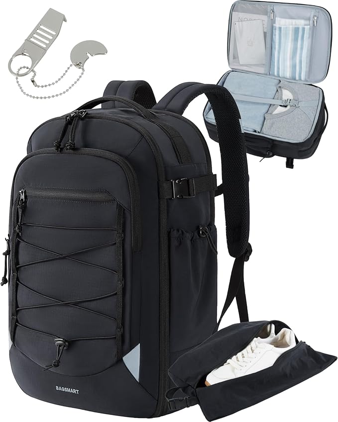BAGSMART Carry On Travel Backpack, 17.3 Inch Large Travel backpack Carry On by BAGSMART