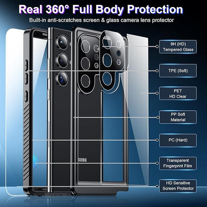 2025 New for Samsung Galaxy S24 Ultra Case Waterproof, Full Body Phone Case for - Image 5