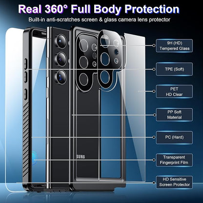 2025 New for Samsung Galaxy S24 Ultra Case Waterproof, Full Body Phone Case for - Image 5