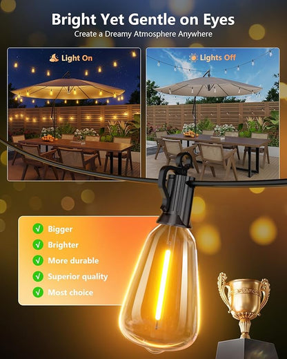 Brightown 37FT Solar String Lights Outdoor Waterproof - Image 2