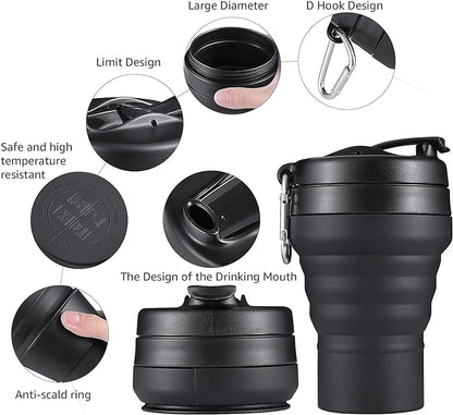 Collapsible Cup for Traveling, 20 OZ 600ml Large Silicone Folding Camping Mug - Image 4