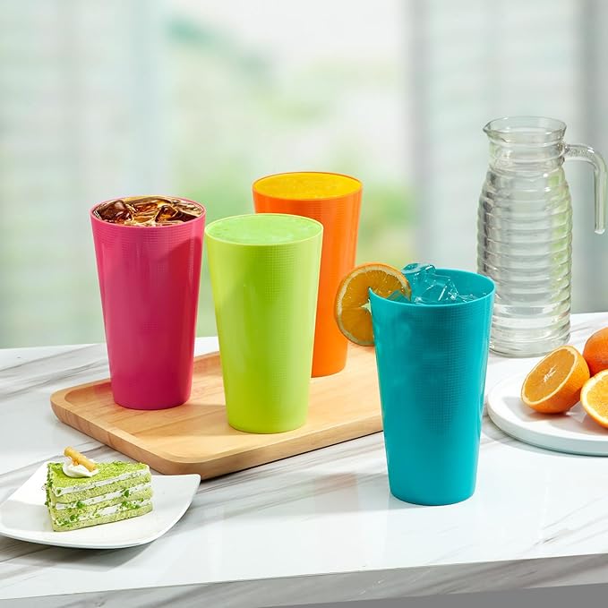 Plastic Tumblers 35-ounce Large Cups Reusable Drinking Glasses set of - Image 2
