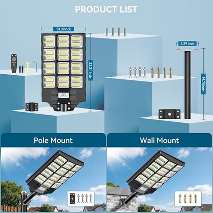 VOOJOY 8000W Solar Street Lights Outdoor Waterproof, Dusk to Dawn Solar Lights - Image 7