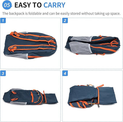 Hiking Daypack Packable, Camping Backpack Water Resistant Lightweight Polyester - Image 6