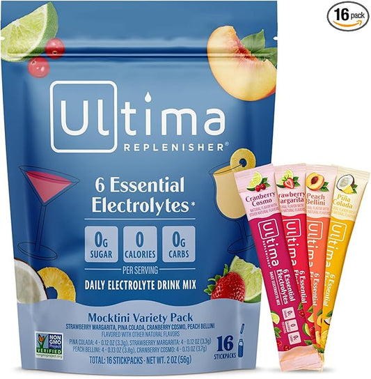 Ultima Replenisher Daily Electrolyte Powder – Mocktini Variety Pack, 16 by UltimaReplenisher
