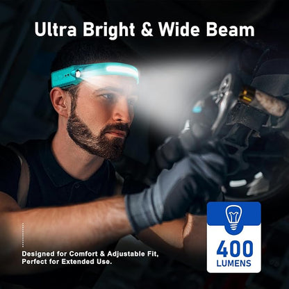 Nessciera Rechargeable LED Headlamp, 400 Lumens, 230° Wide Beam, 5 Modes — - Image 7