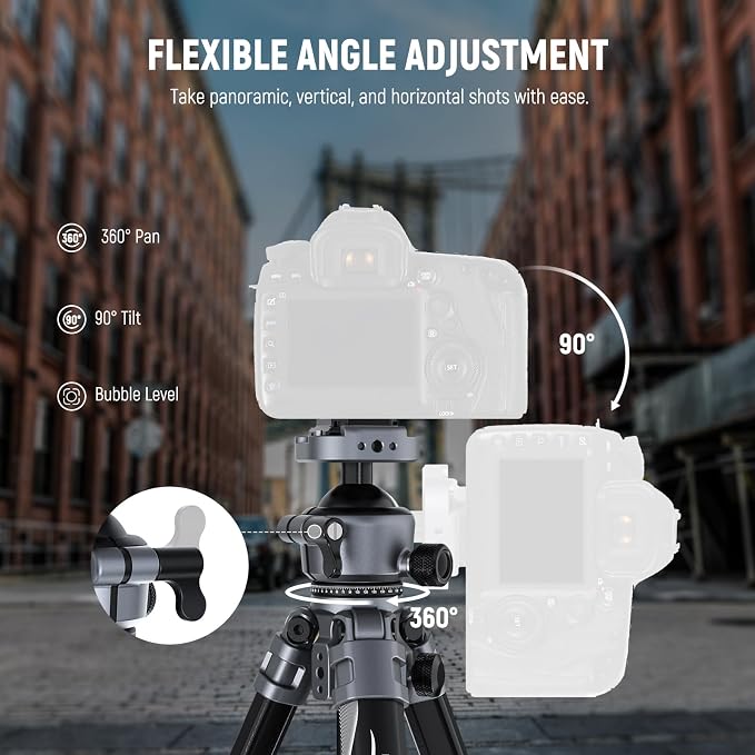 NEEWER LITETRIP LT07 61" Aluminum Travel Tripod - Image 6