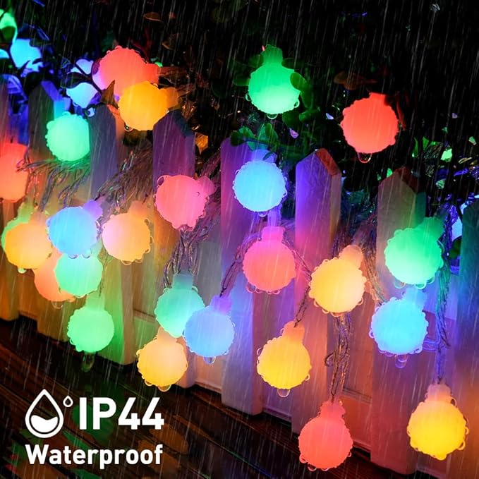 JMEXSUSS 100 LED Christmas Lights Indoor Plug in, 33ft 8 Mode Globe String - Image 5