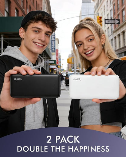 Miady 2-Pack Portable Charger, Slim 10000mAh Power Bank Travel Battery Pack 3 - Image 4