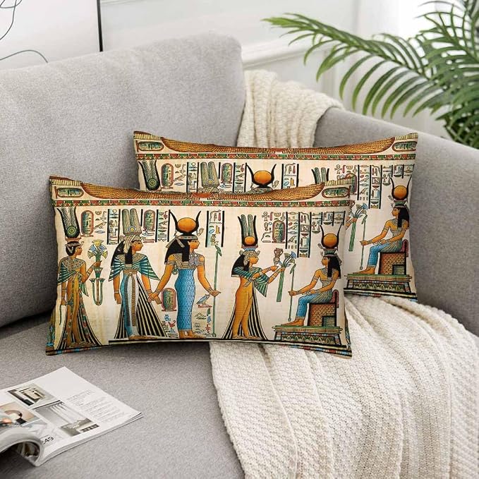 Old Egyptian Empire Couch Pillow Covers 12 X 20 0 Set of 2 Pillowcases - Image 5