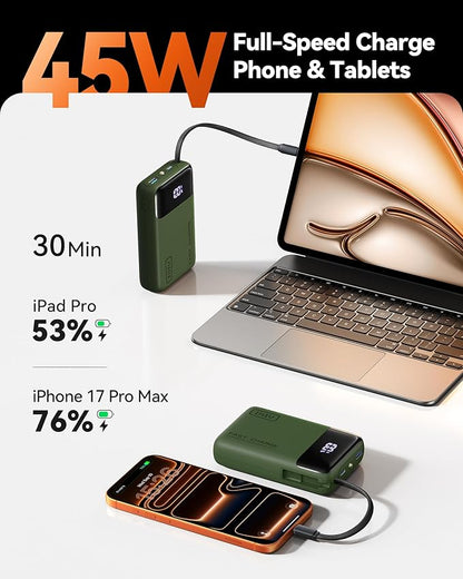 INIU 20000mAh Power Bank, Small Portable Charger, 45W PD Fast Charging Battery - Image 2