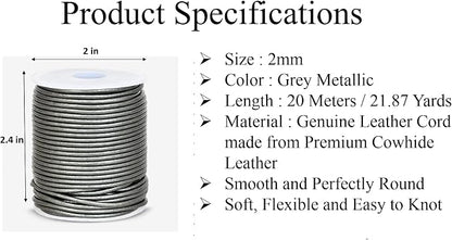 GENIQUE Real/Genuine Round Leather String Cord - Image 3