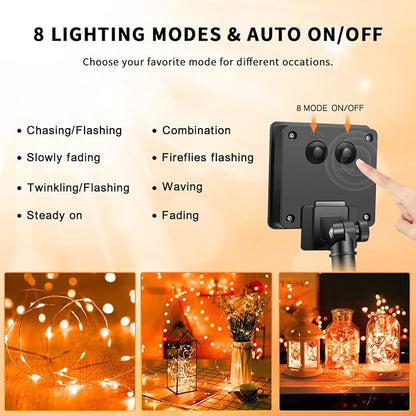 JMEXSUSS 4 Pack Solar Halloween Lights, Total 400 LED 132 FT Orange Solar - Image 9