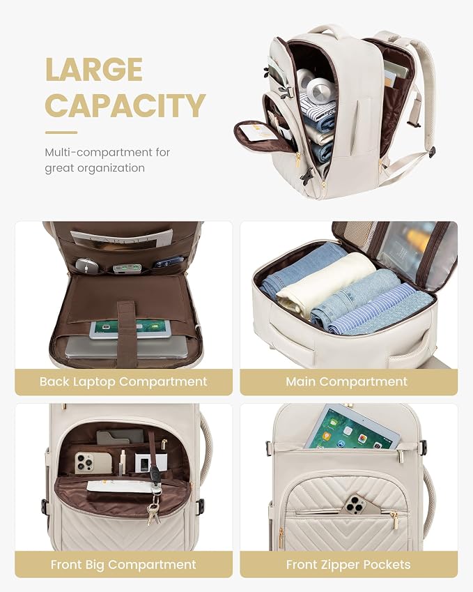 LOVEVOOK Large Travel Backpack for Women, 50L Carry on Backpack for Airplanes - Image 3