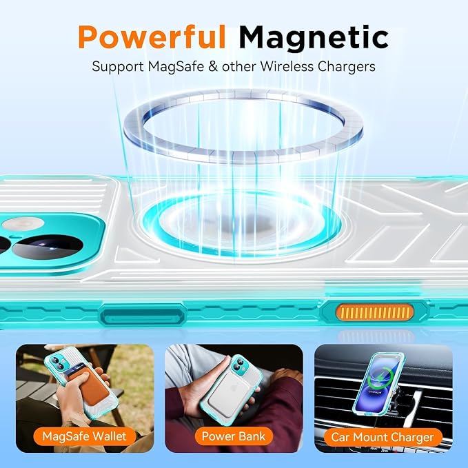 WIFORT for iPhone 16 Plus Waterproof Case, Fit for Magsafe Full Body Magnetic - Image 4