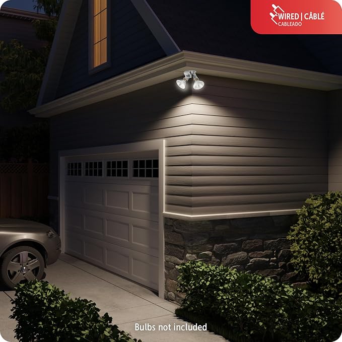 Globe Electric 17000270 110-Degree 240 W Twin Head Gray Hardwired Motion Sensor - Image 4