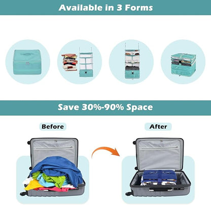 Surblue Hanging Closet Storage Bag Collapsible 3-Shelf Washable Oxford Fabric - Image 4