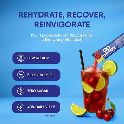 GoHydrate Low Sodium Electrolytes Powder Packets Sugar Free - Image 2