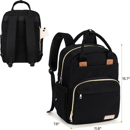 RUVALINO Diaper Bag Backpack, Large Capacity, Waterproof, Deep Black - Image 7