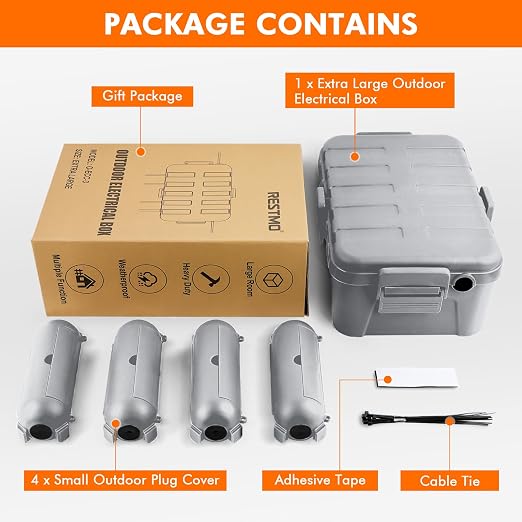 RESTMO 5-Piece Outdoor Waterproof Electrical Box Set – 12.5" x 8.5" x 5" Large - Image 2