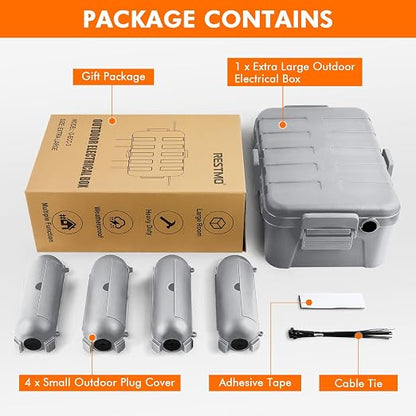 RESTMO 5-Piece Outdoor Waterproof Electrical Box Set – 12.5" x 8.5" x 5" Large - Image 2