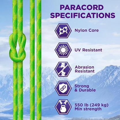 TECEUM Reflective Paracord Rope 1000 – 1000ft/200ft/100ft/50ft – 40+ Colors – - Image 3