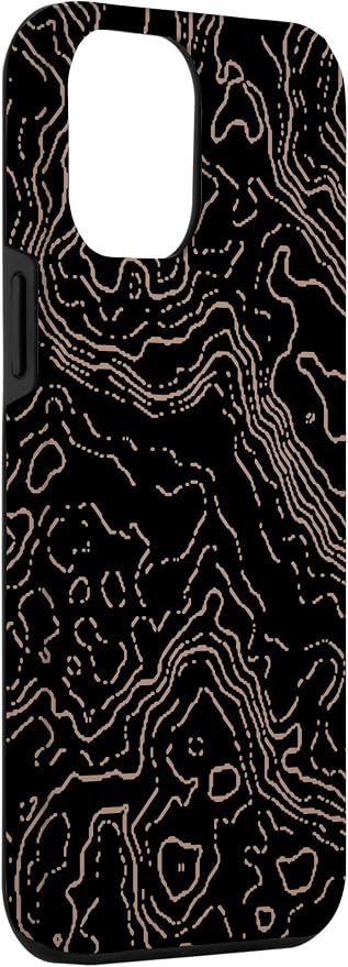 Topography Black & Brown Abstract Pattern Topographic Map Case - Image 3
