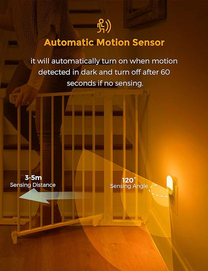 L LOHAS LED Amber Night Light, 2 Pack, Night Lights Plug into Wall Motion Sensor - Image 6