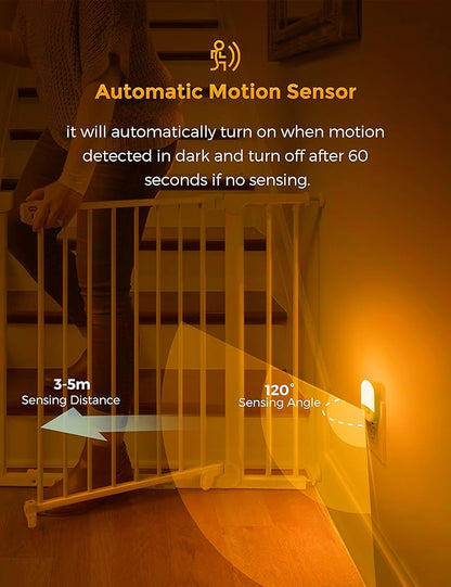 L LOHAS LED Amber Night Light, 4 Pack, Night Lights Plug into Wall Motion Sensor - Image 4