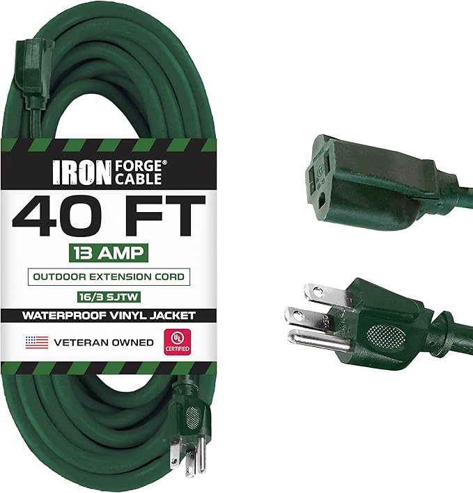 Iron Forge Cable 40 Foot Outdoor Extension Cord by IronForgeCable