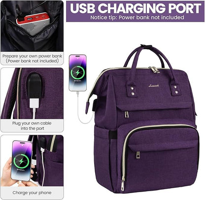 LOVEVOOK Laptop Backpack for Women, 18 Inch Professional Womens Travel Backpack - Image 3