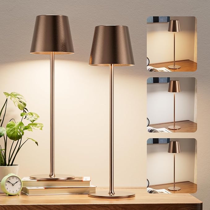 Cordless Table Lamp Rechargeable Brown - Image 7