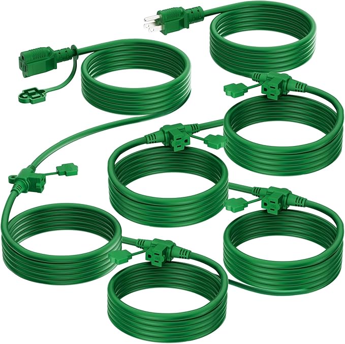 K KASONIC - Outdoor Extension Cord 50 FT, Evenly Spaced 6 Outlets Plugs by KASONIC