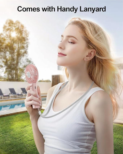 TriPole 2 Pack Mini Portable Handheld Fan Pink, 3 Speeds Powerful Personal - Image 7