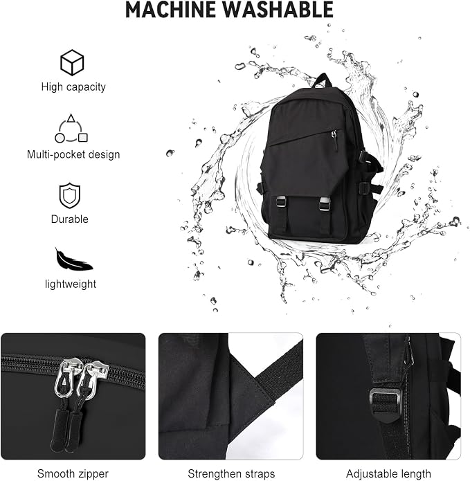 coowoz School Backpack for Men Women College Bookbag Waterproof Lightweight - Image 7