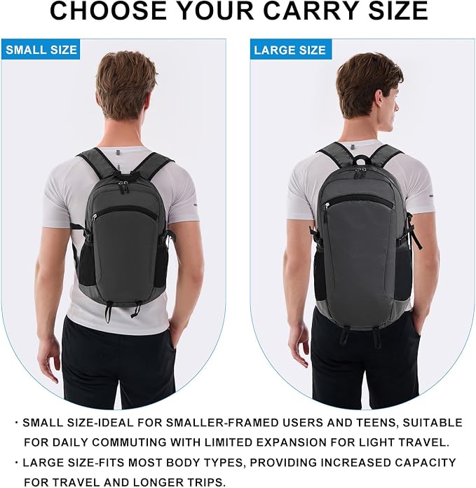 Lightweight Hiking Backpack 18L Packable Foldable Small Daypack Collapsible - Image 9