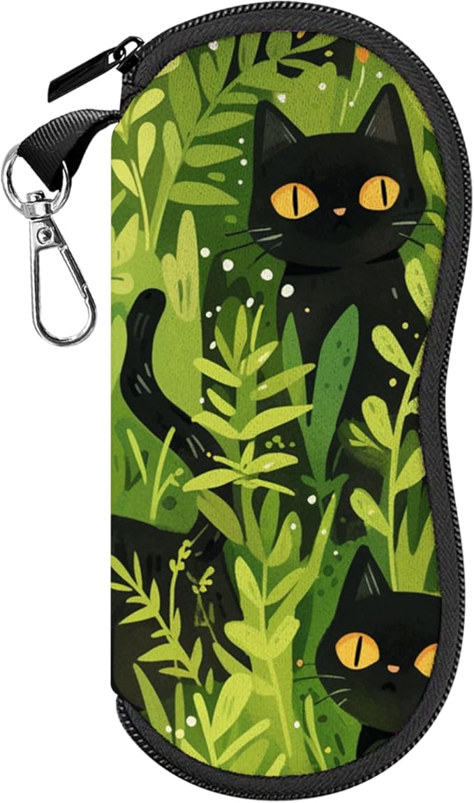 Glasses Case Sunglasses Eyeglass Soft Case Zipper Light Neoprene Pouch by Cabreche