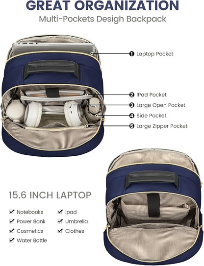 LOVEVOOK Laptop Backpack Purse for Women, Work Business Travel Computer Bags - Image 3